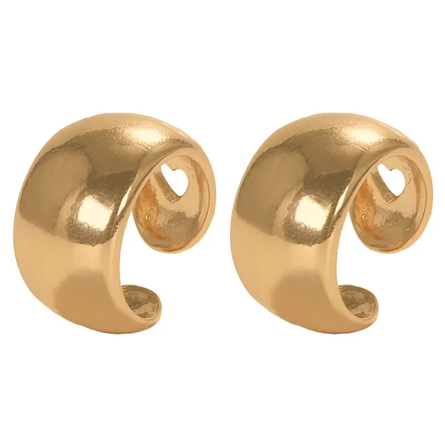 2pcs Gold Новая мода, золотой CZ циркониевый зажим, серьги для женщин, трендовые С-образные маленькие манжеты для ушей, набор, Свадебные клипсы для ушей, ювелирное изделие, без пирсинга - Окраска металла: 2pcs Gold