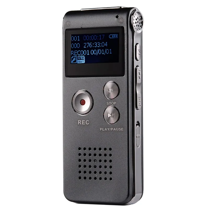 8 Гб Диктофон MP3-плеер USB Профессиональный диктофон цифровой аудио запись голоса с микрофоном для разговора - Цвет: Серый