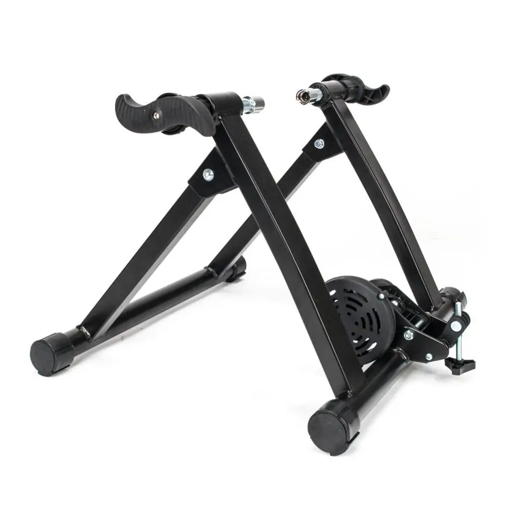 

Fixed Non-linear Control Magnetic Reluctance Bike Trainer With Front Wheel Riser Block And Quick Dem