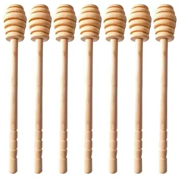 

Long Handle Wood Honey Dipper Stick Honey Mixer Bar Spoon Kitchen Tool