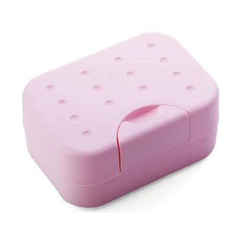

Portable Soap Dishes Case Holder Hygienic Easy To Carry Soap Box With Sponge Bathroom Supplies