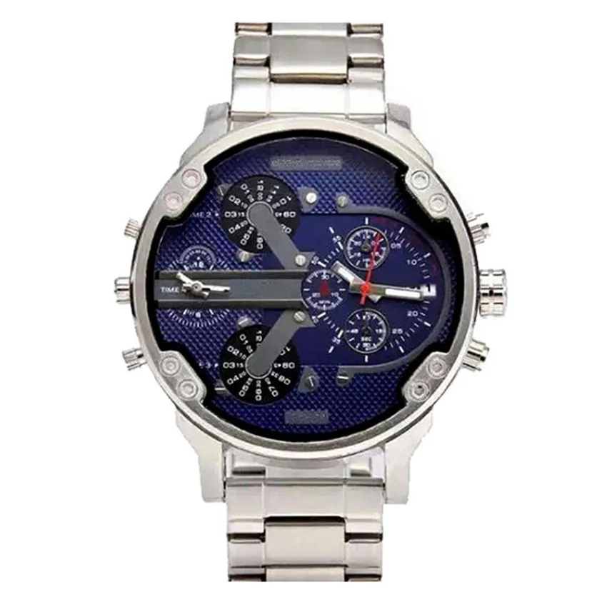 Модные мужские кварцевые часы с хронографом, мужские спортивные часы, роскошные полностью стальные водонепроницаемые часы, мужские наручные часы - Цвет: 5
