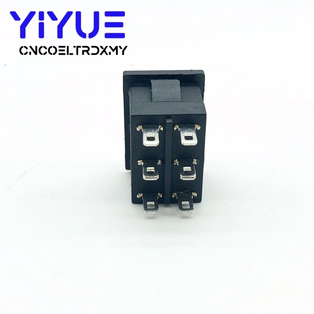 KCD1 black three position toggle micro switches 6A250VAC 10A125VAC (ON  off  on) 6Pin rocker switch (5)