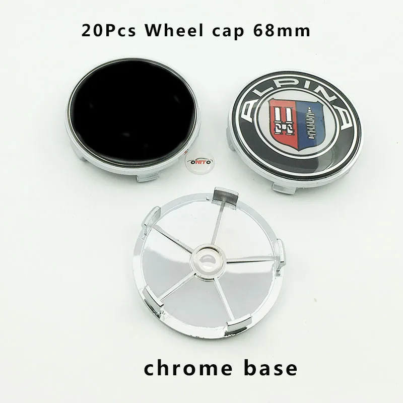 

20pcs/set car wheel hub logo cap auto wheel center emblem cover 68mm label For Bmw Wheels badge chrome base