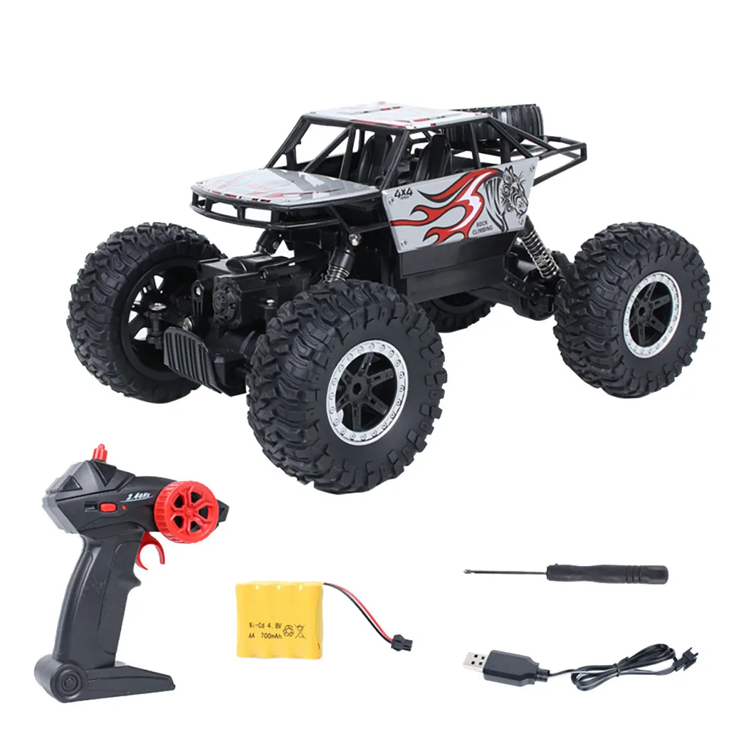 Серебристый 1/16 2,4 GHZ 4WD Радио пульт дистанционного управления автомобиль внедорожный RC автомобиль ATV багги гигантский грузовик carro de control remoto brinquedos# SH - Цвет: Серебристый