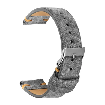 

2020 Hot Sale Handmade Grey 20MM Adaptation Men's Mechanical Watch Diving Suede Strap Leather Retro Bracelet watch strap 20mm