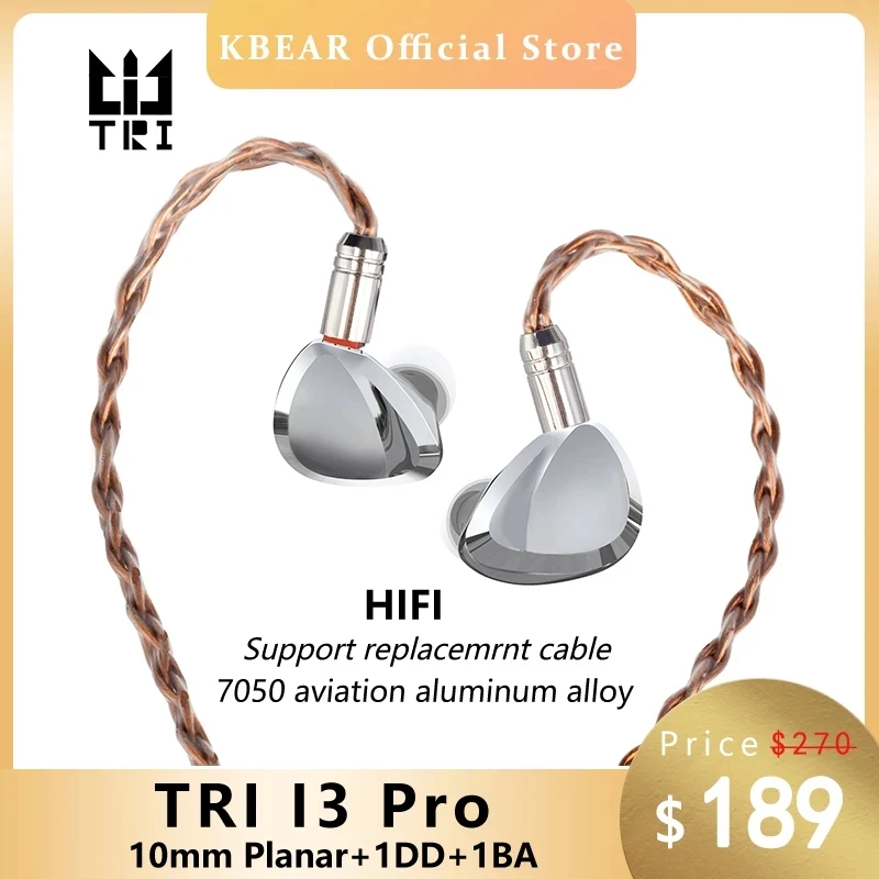 TRI-I3 PRO ハイブリッドイヤホン Hi-Fi 平面磁界駆動型ドラ
