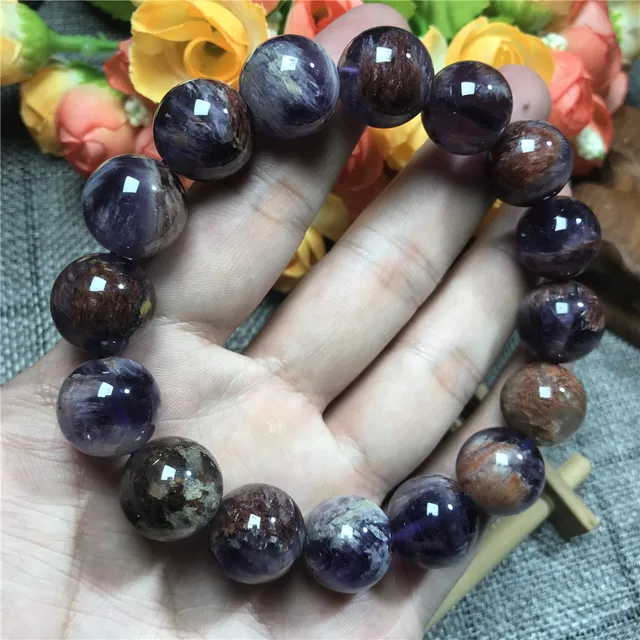 US $31.20 Genuine Natural Cacoxenite Purple Phantom Quartz Bracelet Woman Crystal Powerful
