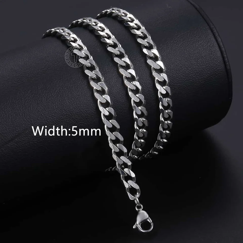 Stainless Steel Cuban Link Chain Necklace for Men