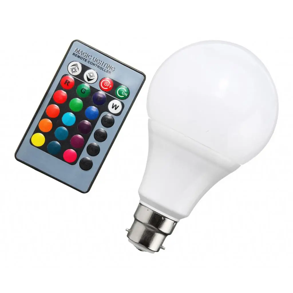 

85-265V B22 Socket RGB Lights Bulb Fits for Stores, Malls, Shop Windows