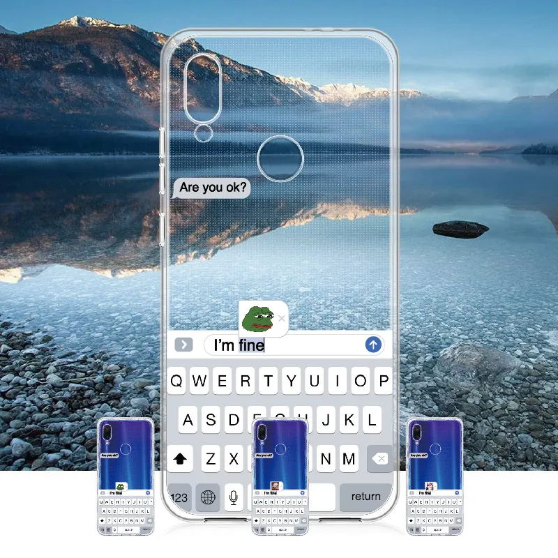 

Funny Meme Are You Ok I Am Fine For Xiaomi Mi Redmi Note 5 6 7 8 9 lite Pro Plus Soft TPU Crystal Slim Protective Clear Case