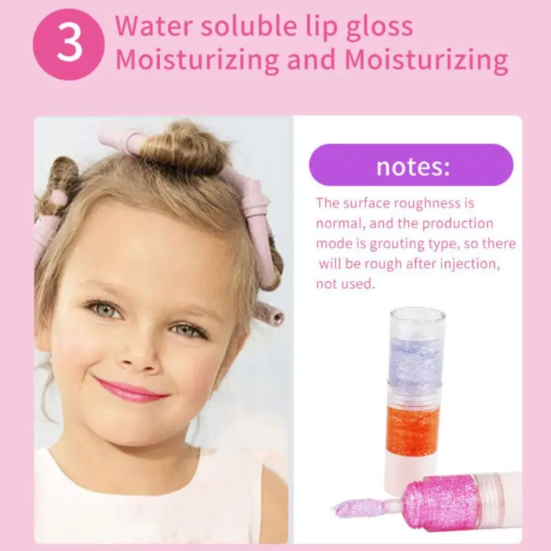 Моющийся макияж коробка для детей девочек Predend Play Косметика набор Тени для век Блеск для губ щетка игрушка Нетоксичная