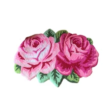 Living Room Easy Clean Rose Shape Area Rug Washable Carpet Decorative 3D Handmade Soft Home Polyester Bedroom Floor Mat Non Slip