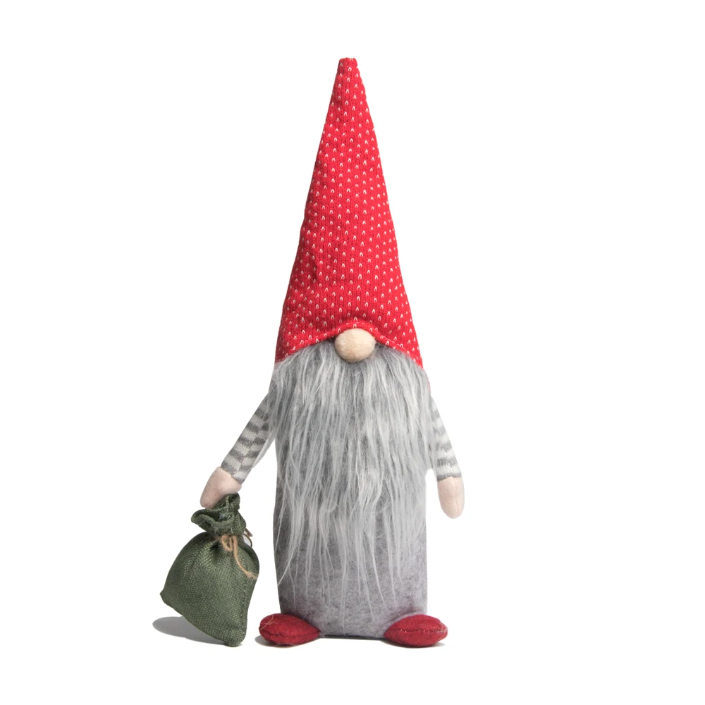 OHEART большой Рождественский гном шведский Tomte Gonme мягкая игрушка кукла гном эльф Рождественское украшение для дома новогодние подарки для детей - Цвет: Серебристый
