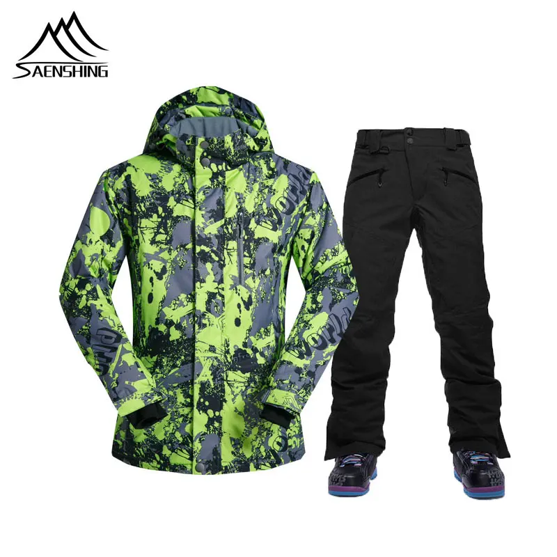 

SAENSHING Ski Suit Men Winter Snowboard Jacket Warm Windproof Waterproof Outdoor Sports Snow Jackets and Pants Ski Equipment