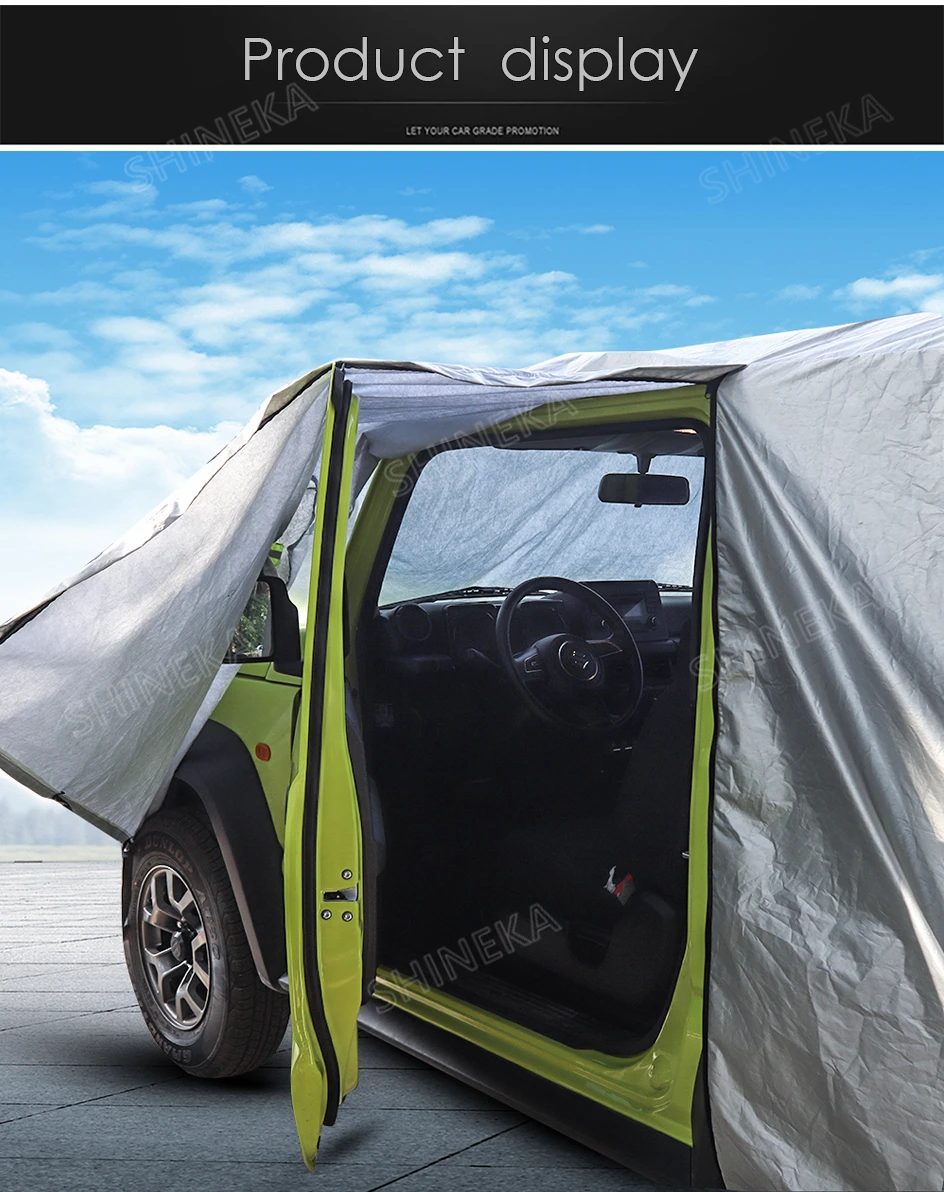SHINEKA автомобильный чехол для Suzuki Jimny+ Автомобильный корпус Защита от солнца, дождя, Пылезащитный Водонепроницаемый чехол Защита от солнца и УФ-излучения щит для Suzuki Jimny