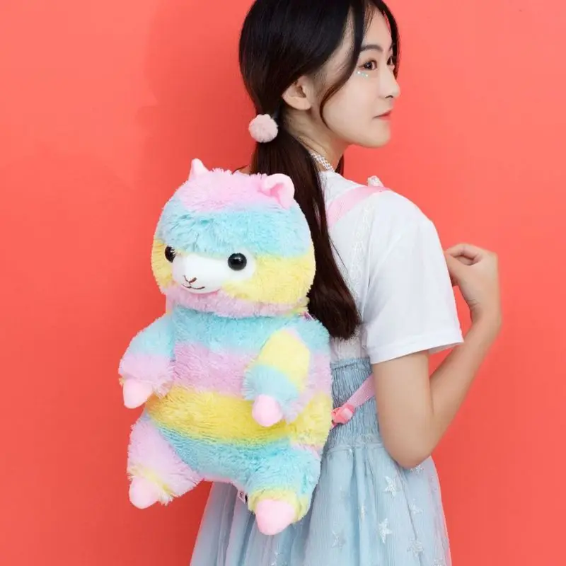 3D Cute Plush Animal Backpack Alpaca Llama Bag Toddler Daypack Children Schoolbag A69C