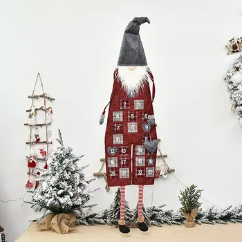 

Christmas Ornament Linen Machine Embroidered Forest People Calendar Rudolph Creative Countdown Calendar^o^