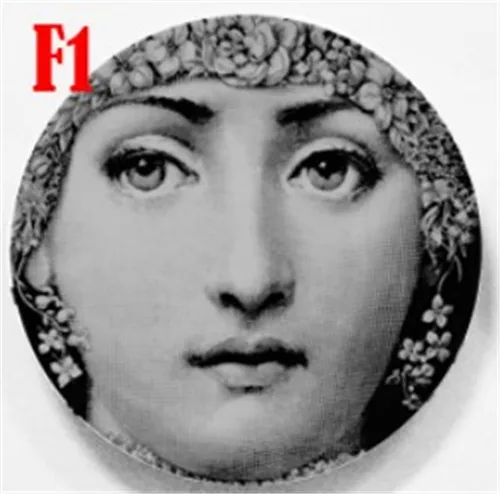 Европейские тарелки rosenthal Piero fornasetti, стильные, великолепные, редкие, настенные, декоративные, 8 дюймов, 7 дюймов, блюдо, керамические изделия - Цвет: 1