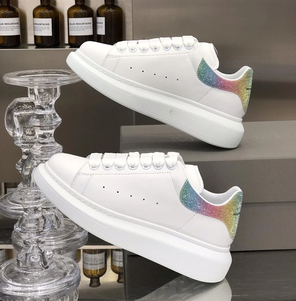 

BELLECOM Fall 2019 New Women's Shoes with Thick Leather Bottom Increased Small White Shoes