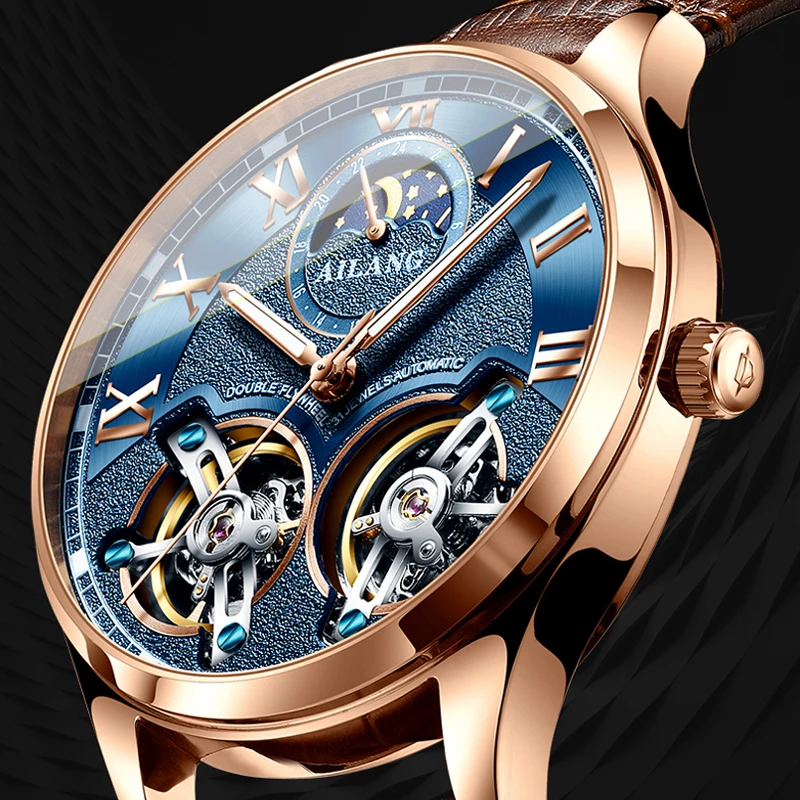 AILANG дизайн швейцарские часы мужские механические watch men водонепроницаемые clock mechanism командирские часы мужские спортивные tourbillon часовой механизм стимпанк часы последняя мода