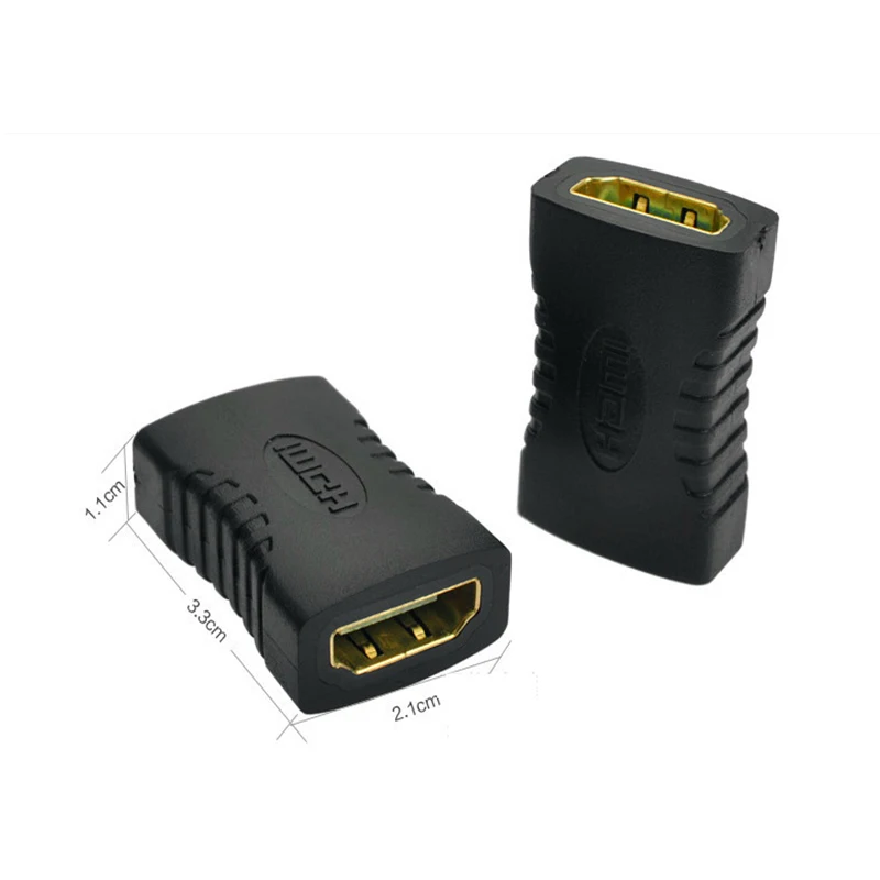 3/5Pcs High Quality Black HDMI Female to Female Extender HDMI2.0 Cable Cord Extension Adapter 1080P For Computer Projector HDTV
