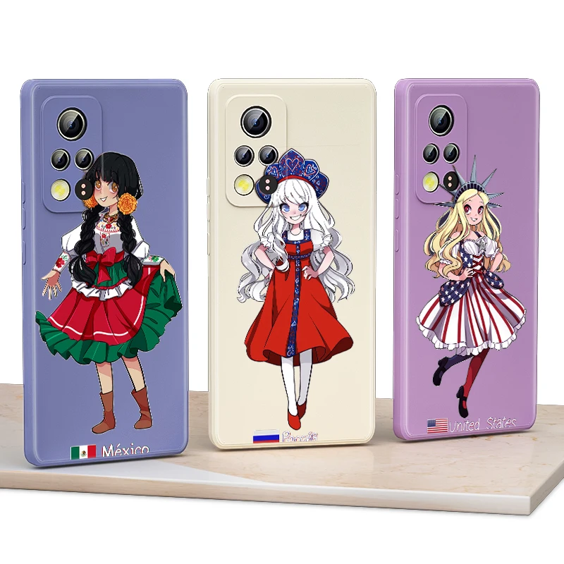

Ethnic Style Girl For Honor 50 20i X20 X10 10X 10i 9X 9C 9S 8A Play 3 4 5 5T Pro Lite 5G Liquid Silicone Phone Case