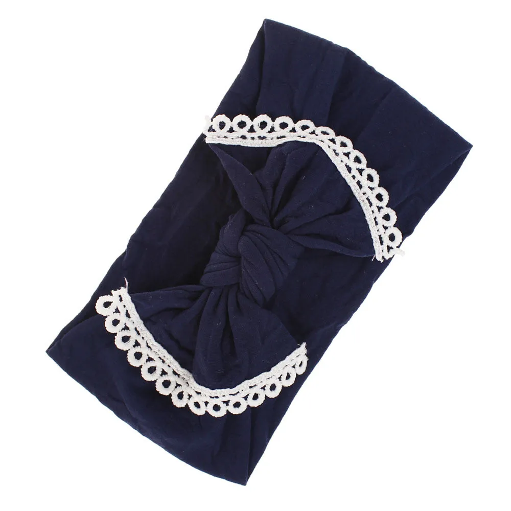 2020 Brand New Newborn Toddler Baby Girls Baby Bow Lace Elastic Hair Headband Hair Accessories Baby Gifts