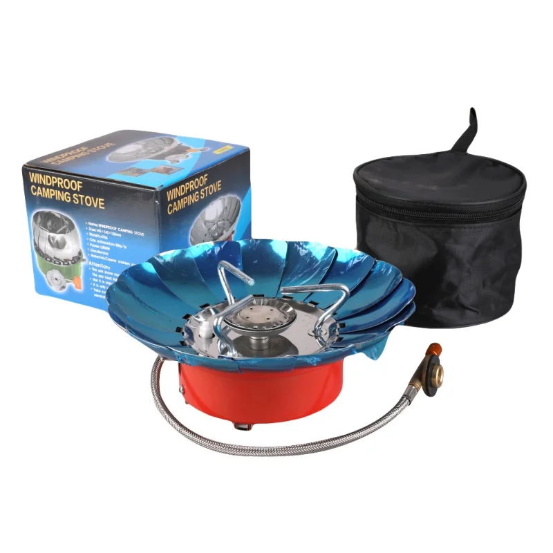 

BBQ lotus Stove Cooker Outdoor Camping Picnic Gas Burners With Storage Cage Extended Pipe Outdoor Gas Stove
