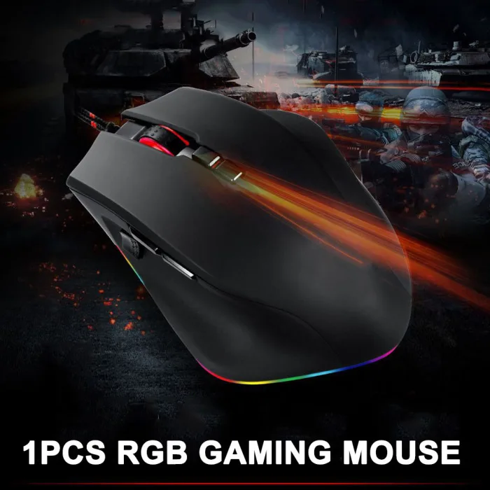 Профессиональная игровая мышь 5000 dpi USB Проводная оптическая мышь RGB с подсветкой для ПК ноутбука JHP-лучший