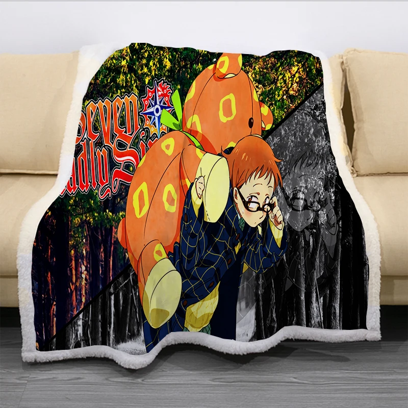 

2020 NEW The Seven Deadly Sins Blanket 3D Print Sherpa Blanket on Bed Kids Girl Flower Home Textiles Dreamlike Style 06