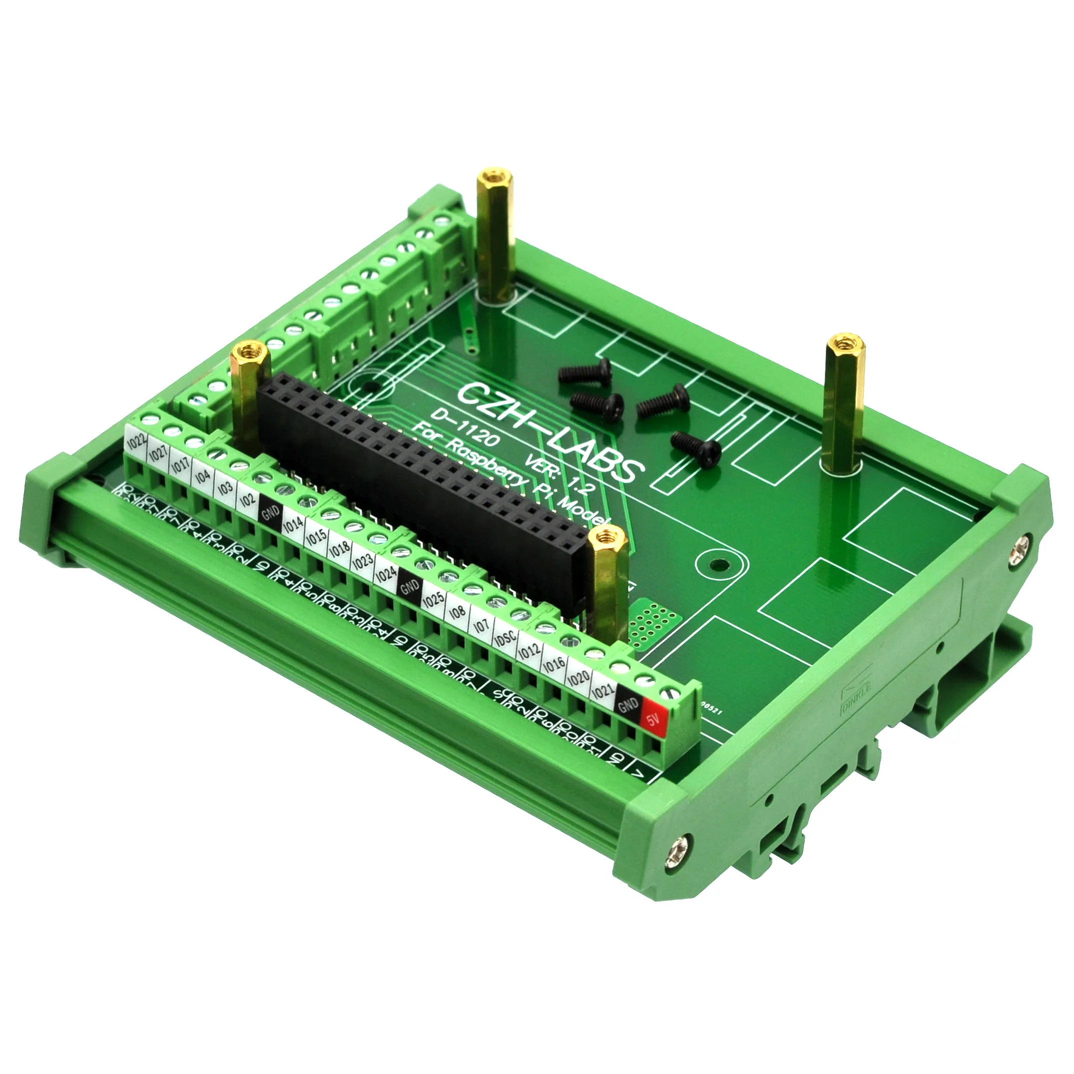 DINRailMountScrewTerminalBlockAdapterModuleForRaspberryPi1