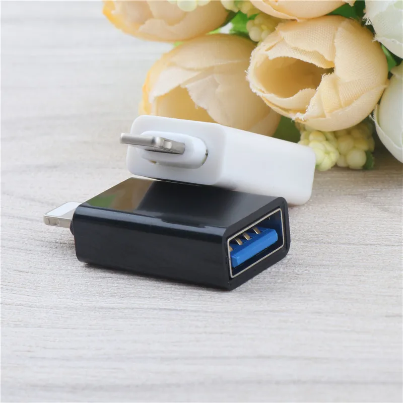 1 шт. Высококачественный портативный 1 шт. 8-контактный штекер USB 2,0 Женский зарядный адаптер для iphone/ipad USB вентилятор для Lightning конвертер
