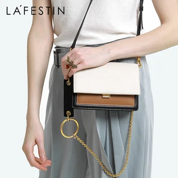 

New Chain Small Square Bag Shoulder Messenger Leather Women's Bag High-Grade Women's Bag