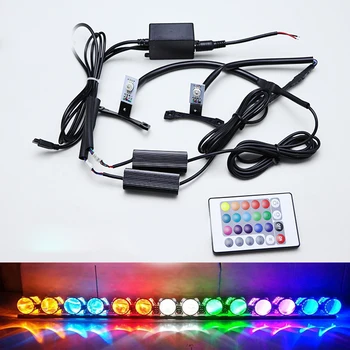 

car Motorcycle Headlights Projector Retrofit Multi-color RGB Demon Eye LED devil eyes wireless remote controller