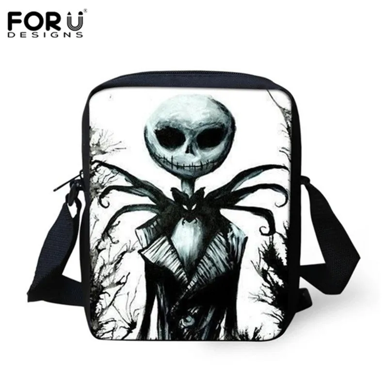 FORUDESIGNS Sugar Jack Skellington, сумки-мессенджеры для мальчиков, Кошмар перед Рождеством, Детские вместительные повседневные сумки на плечо - Цвет: QE084E