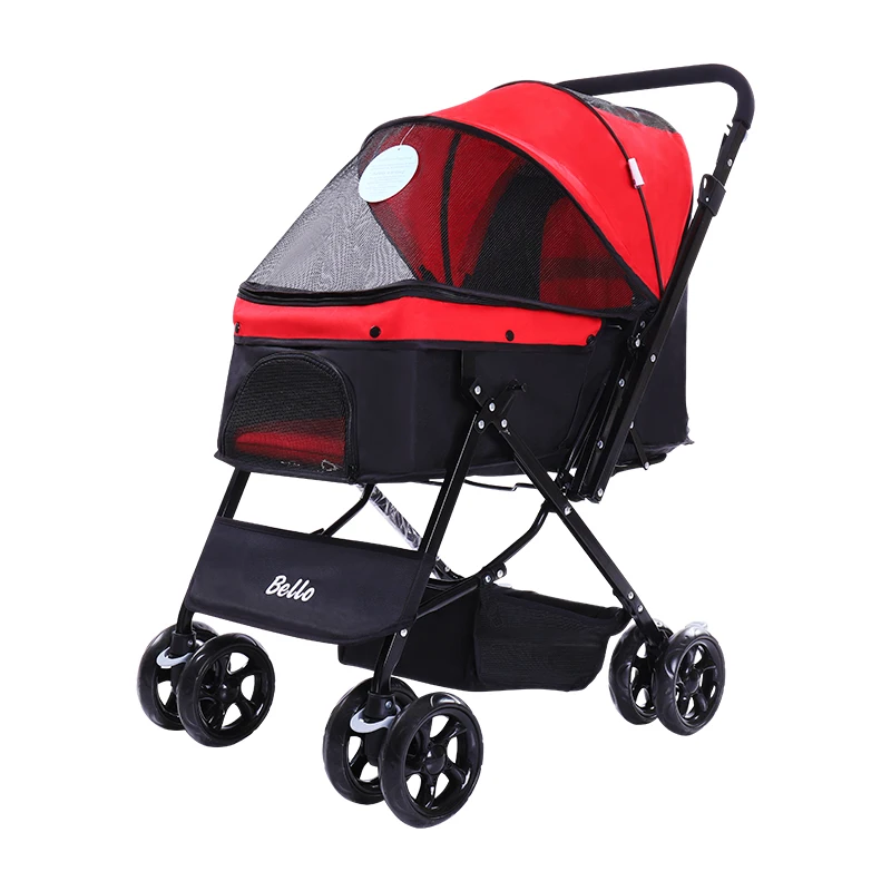 Коляска для домашних животных, складывающаяся четырехколесная тележка для собак, амортизатор заднего хода, для кошек, собак, большие дорожные принадлежности