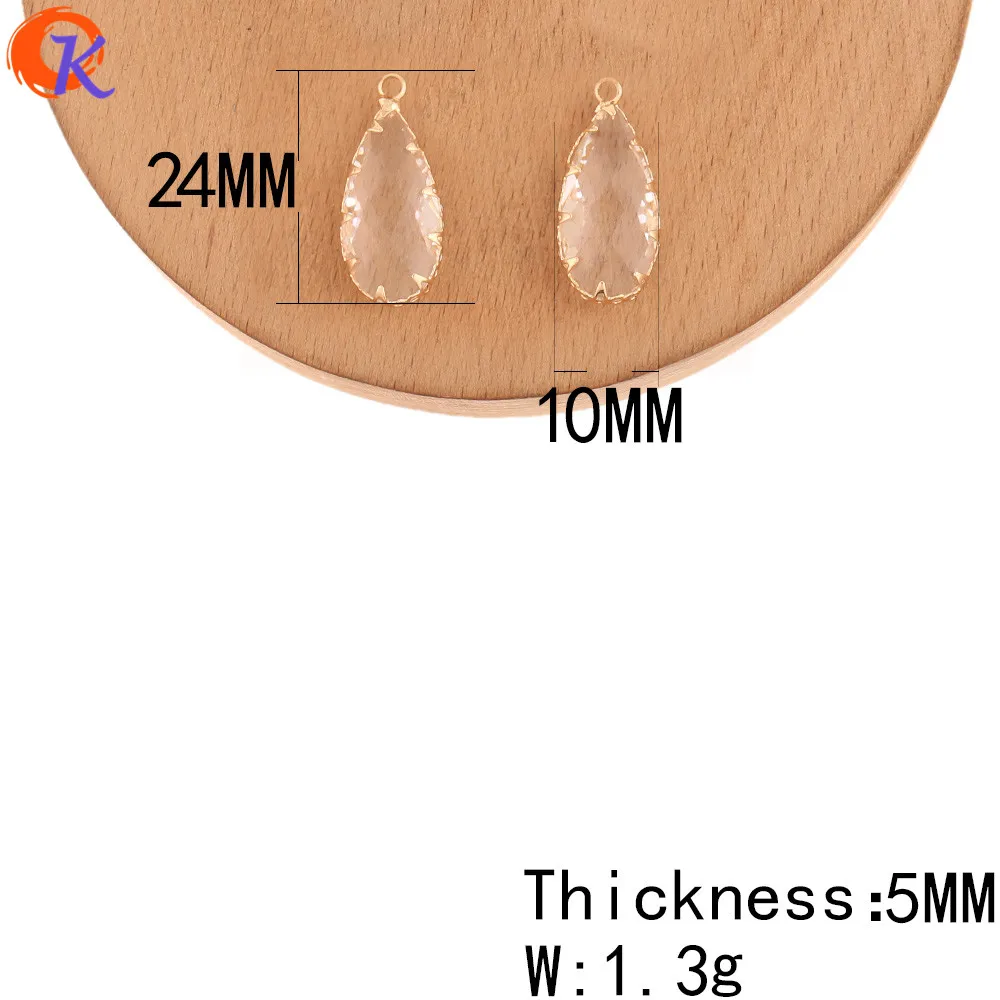 Cordial Design 40Pcs Jewelry Accessories/Pendant/Hand Made/DIY Making/Earrings Connectors/Crystal Charms/Earring Findings - Цвет: 10X24MM