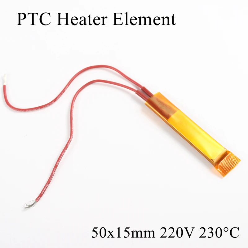 1 шт. 50x15 мм 220 в 230 градусов Цельсия PTC нагревательный элемент постоянный термостат изолированный термистор керамическая нагревательная пластина чип