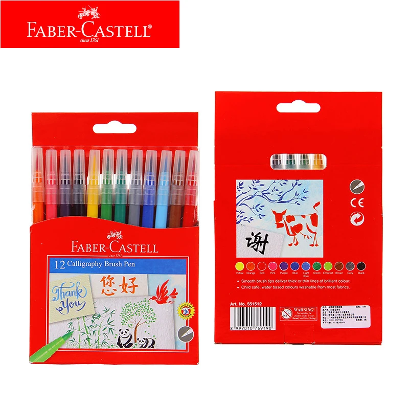 Faber Castell 12 цветов водная Мягкая головка красивая ручка Искусство Ручная роспись