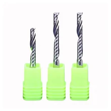 

10Pcs 3.175/4/5/6mm Left Spiral milling cutter down cut one Flute router bit CNC end mill carbide milling cutter