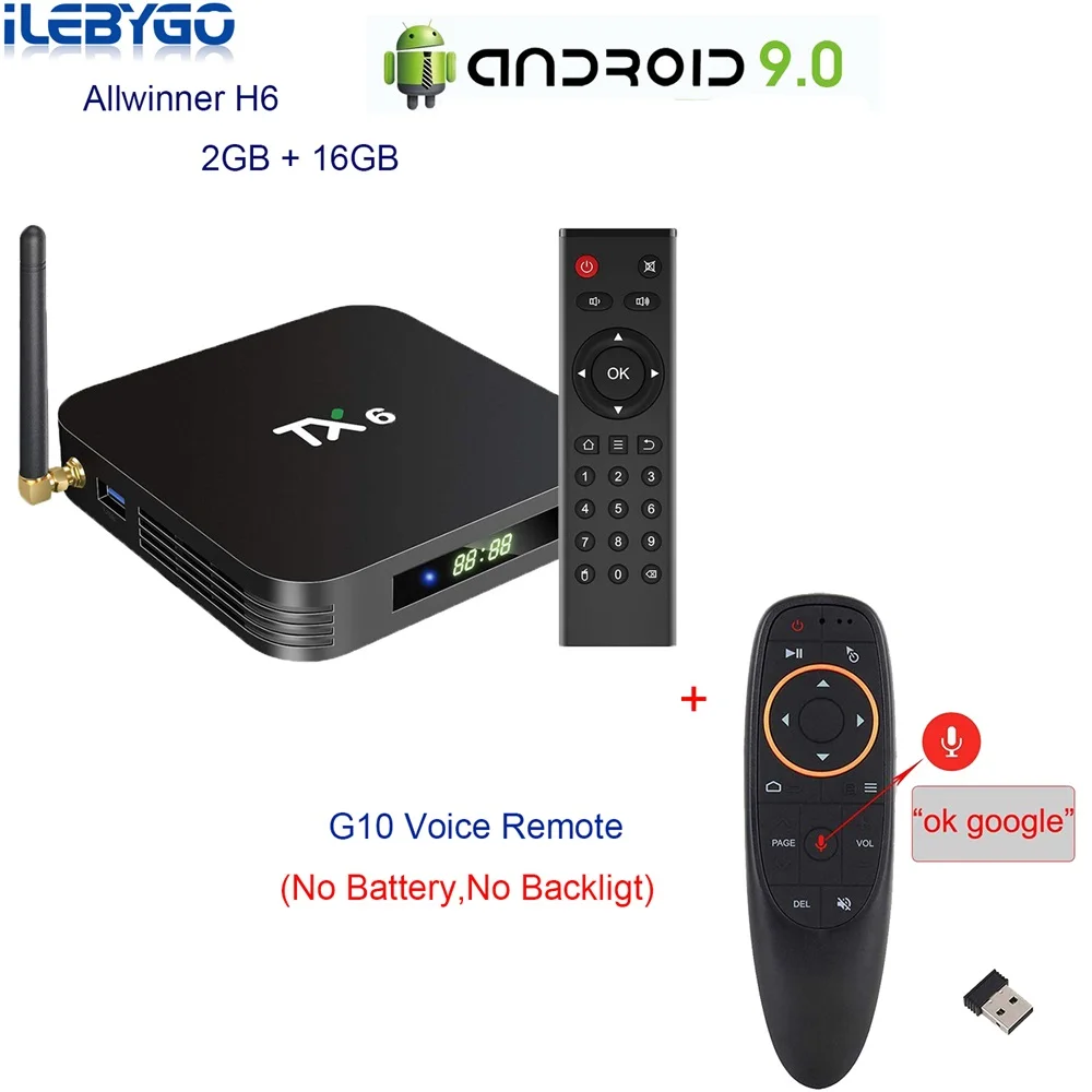 2GB 16GB G10 Ilebygo Smart tv Box Android 9,0 Tanix TX6 Allwinner H6 4 Гб ОЗУ 32 Гб ПЗУ 32G поддержка 4K H.265 2,4G WiFi 2G16G медиаплеер - Цвет: 2GB 16GB G10