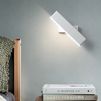 

Nordic simple Aluminum LED Wall Lamp Modern Adjustable Lighting White Brown Wall light With switch Home sconce Stairway Bedside