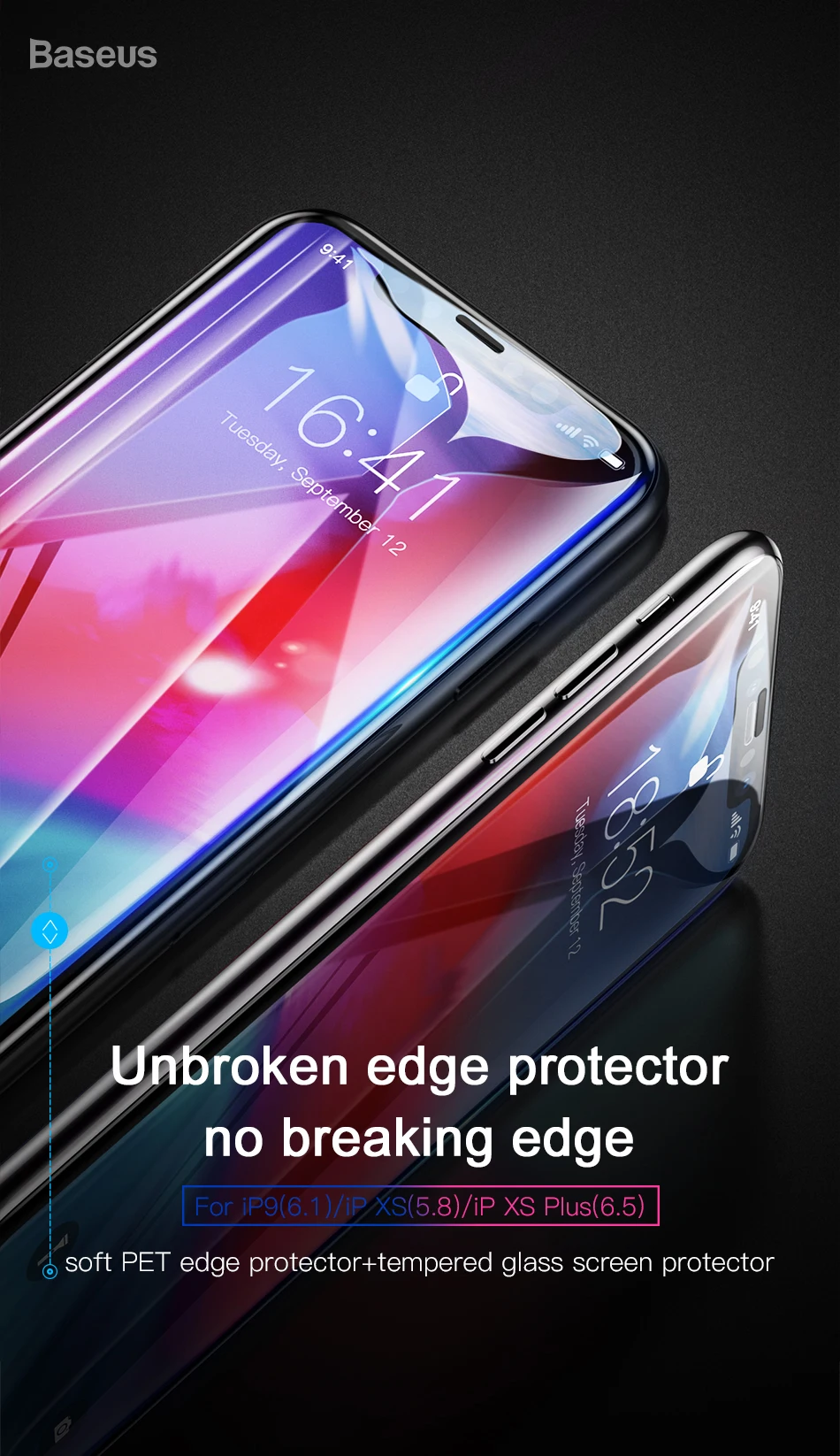 Baseus 0,23 мм стекло для iPhone X Xs max Xr Взрывозащищенная Защита экрана для iPhone Xs max Xr защитная пленка из закаленного стекла
