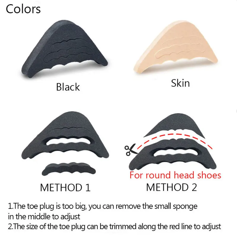 Women High Heel Half Forefoot Insert Toe Plug Insoles Cushion Pain Relief Protector Big Shoes Toe Front Filler Adjustment