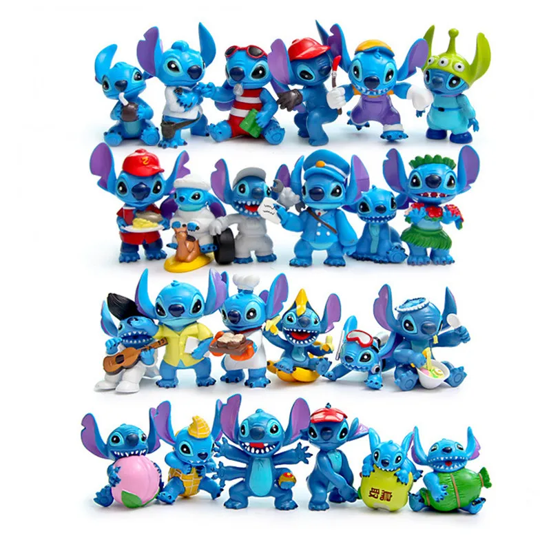 

24pcs/lot Cartoon Anime Stitch Action Figurines Set Toys Juguetes Brinquedos 2019 New Lilo and Stitch Stitch Figures Party Favor