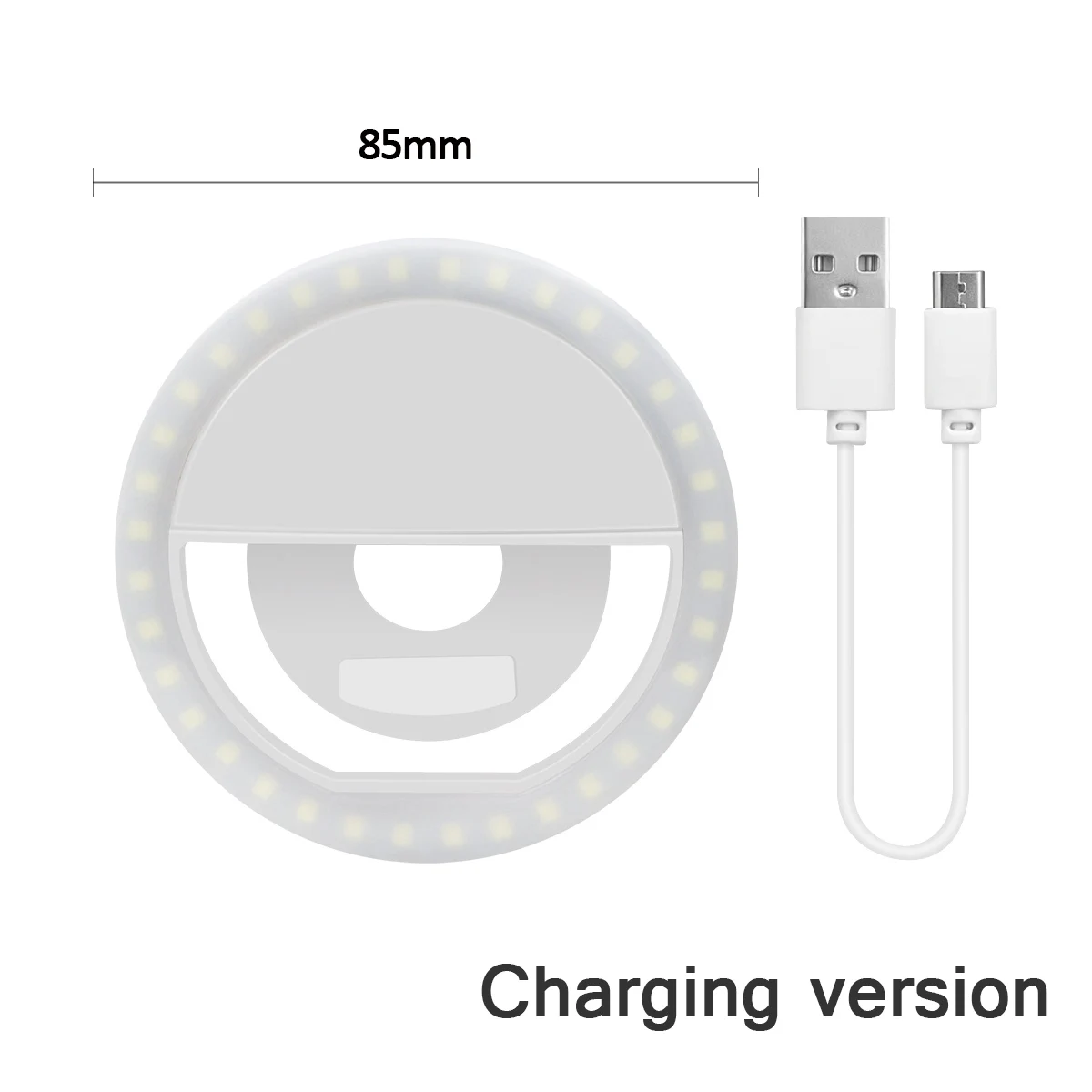White USB Powered Светодиодный селфи кольцо новинка световое кольцо с зажимом для сотового телефона лампа для фотосъемки anel de luz para celular подсветка для телефона - Цвет: White USB Powered
