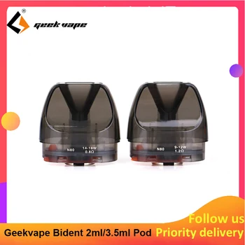 

2pcs/pack Geekvape Bident Pod Cartridge 2ml/3.5ml Capacity with 0.8ohm/1.2ohm Coil Support DTL/MTL Vaping for Bident Kit