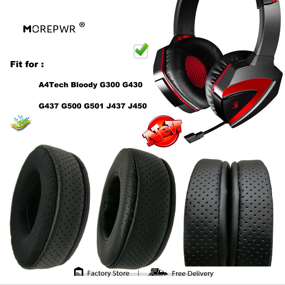 

Morepwr New upgrade Replacement Ear Pads for A4Tech Bloody G300 G430 G437 G500 G501 J437 J450 Headset Parts Cushion Earmuff