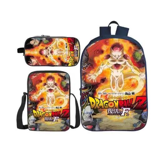Горячая 3D печать Dragon Ball супер 3 шт./компл. Детский рюкзак через плечо детские школьные сумки Bookbag для мальчиков и девочек